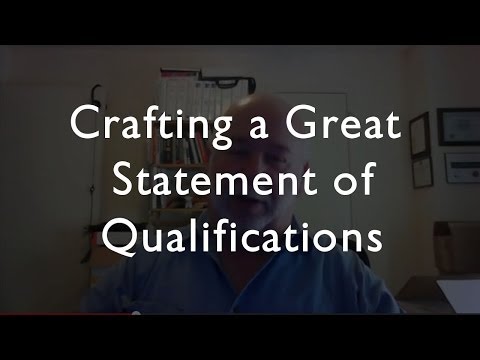 How to Write a Great Statement of Qualifications